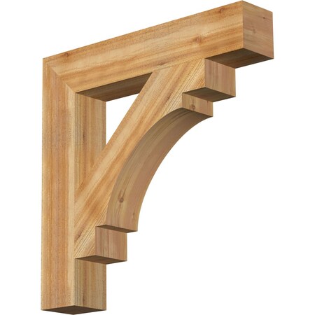 Ekena Millwork Merced Block Rough Sawn Bracket, Western Red Cedar, 6"W x 34"D x 34"H BKT06X34X34MRC05RWR